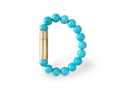 Picture of Les Fines Lames BRACCIALE PUNCH BRASS TURQUOISE - S
