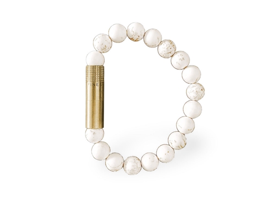 Picture of Les Fines Lames BRACCIALE PUNCH BRASS WHITE MAGNESITE - S