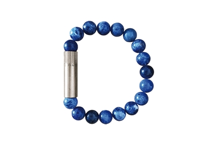 Immagine di Les Fines Lames BRACCIALE PUNCH STAINLESS STEEL SODALITE - S