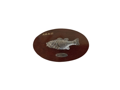 Picture of Muela Silverware BLACK BASS FISH ON WOODEN TABLET cm 10x6