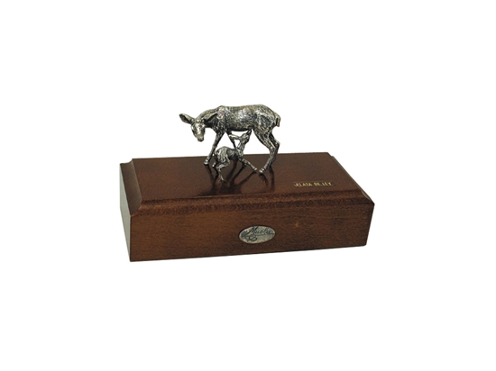 Picture of Muela Silverware DEER AND PUPPY ON WOODEN BASE cm 12x5,5