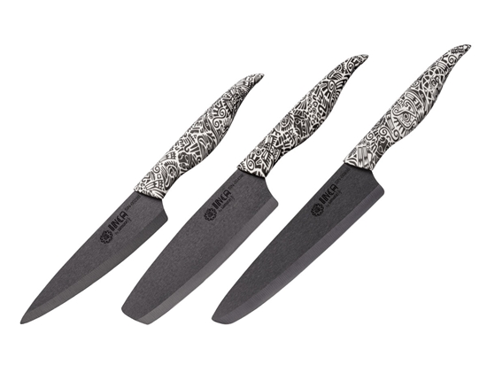 Picture of Samura INCA CERAMICA NERO SET 3 PZ (FILETTARE -NAKIRI-CUOCO)