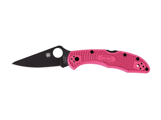 Picture of Spyderco DELICA 4 FRN PINK PLAIN BLACK BLADE C11FPPNS30VBK