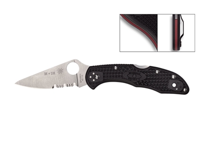 Picture of Spyderco DELICA 4 THIN RED LINE COMBO C11FPSBKRD