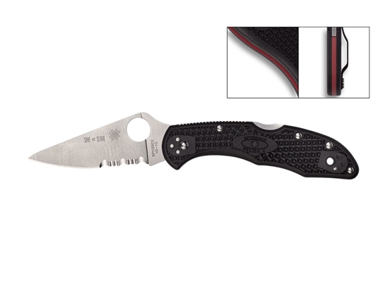 Immagine di Spyderco DELICA 4 THIN RED LINE COMBO C11FPSBKRD