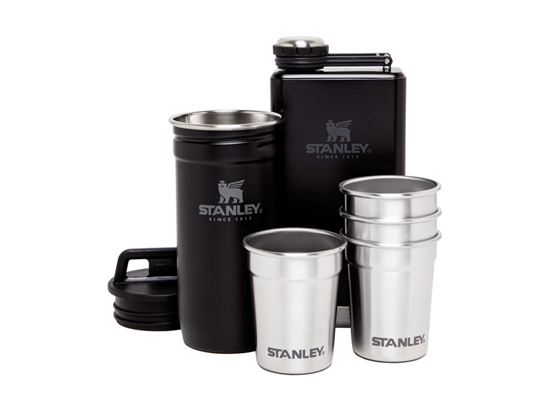 Immagine di Stanley ADVENTURE PRE-PARTY SHOT GLASS + FLASK SET 6 pz Matte Black Pebble