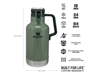 Immagine di Stanley CLASSIC EASY-POUR GROWLER 64oz /1.9L Hammertone Green