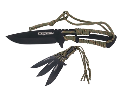 Picture of Cold Steel THROWING KNIVES 9" W/PARACORD W/SHEATH 3pz TH-44KVD3PK