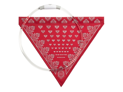 Picture of Niteize NITEHOWL BANDANA RECHARGEABLE LED SAFETY NECKLACE Red NHOR-B1007S-R8