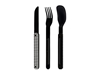 Picture of Akinod MAGNETIC STRAIGHT CUTLERY 12H34 BLACK MIRROR Pied de Poule