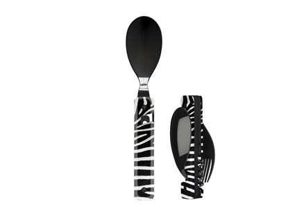 Picture of Akinod MULTIFUNCTION CUTLERY 13H25 BLACK MIRROR Zebre