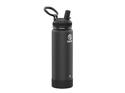 Picture of Takeya ACTIVES STRAW INSULATED BOTTLE 24oz / 700ml Onyx (51224)