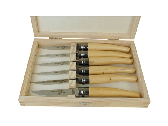 Picture of Opinel BOX LEGNO FILETTO MANICO BOSSO 6 PZ N°10 INOX