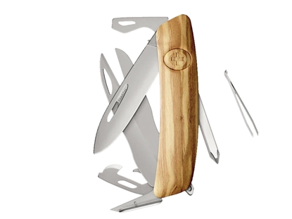 Picture of Swiza D08R AM SCISSORS Wood Olive (KNR.0126.6310)