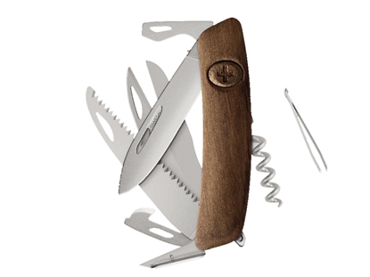 Immagine di Swiza D09R AM SAW & SCISSORS Wood Walnut (KNR.0136.6300)
