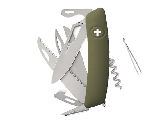 Picture of Swiza SH09TR AM SAW & SCISSORS WAVY EDGE Olive (KST.0136.1050)