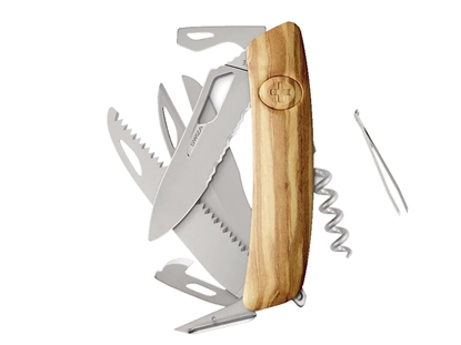 Immagine di Swiza SH09TR AM SAW & SCISSORS WAVY EDGE Wood Olive (KST.0136.6310)