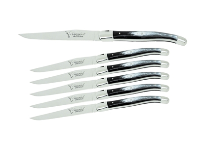 Immagine di Laguiole SET COLTELLO TAVOLA 6 PZ MANICO CORNO