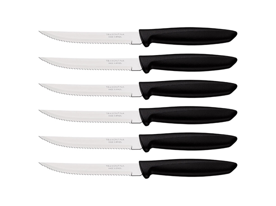Immagine di Tramontina PLENUS SET 6 PZ CARNE DENTATO (Meat Knife serr) CM.12 23498/054 Black