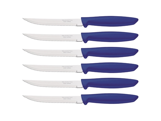 Immagine di Tramontina PLENUS SET 6 PZ CARNE DENTATO (Meat Knife serr) CM.12 23498/154 Blue