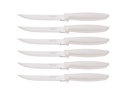 Immagine di Tramontina PLENUS SET 6 PZ CARNE DENTATO (Meat Knife serr) CM.12 23498/354 White