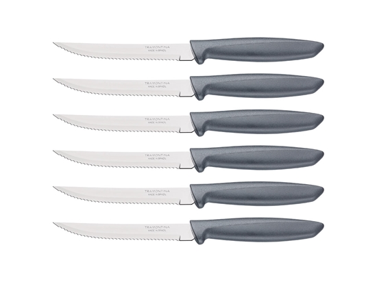 Immagine di Tramontina PLENUS SET 6 PZ CARNE DENTATO (Meat Knife serr) CM.12 23498/654 Grey