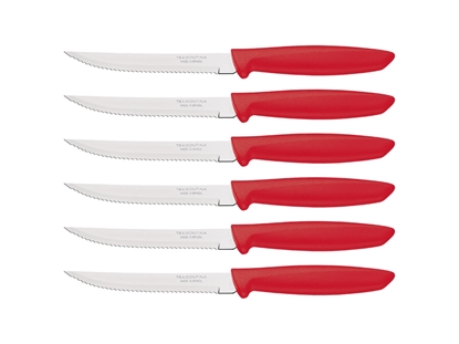 Immagine di Tramontina PLENUS SET 6 PZ CARNE DENTATO (Meat Knife serr) CM.12 23498/754 Red