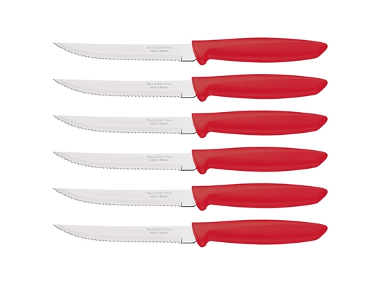 Immagine di Tramontina PLENUS SET 6 PZ CARNE DENTATO (Meat Knife serr) CM.12 23498/754 Red