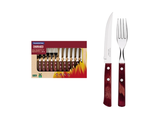 Immagine di Tramontina POLYWOOD FSC SET POSATE CARNE/BBQ 12 PZ 29899/219 Red