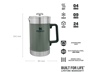 Immagine di Stanley CLASSIC STAY HOT FRENCH PRESS 48oz/ 1.4l Hammerton Green