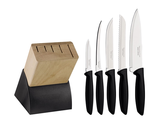 Immagine di Tramontina PLENUS SET COLTELLI CUCINA C/CEPPO 6 PZ 23498/072