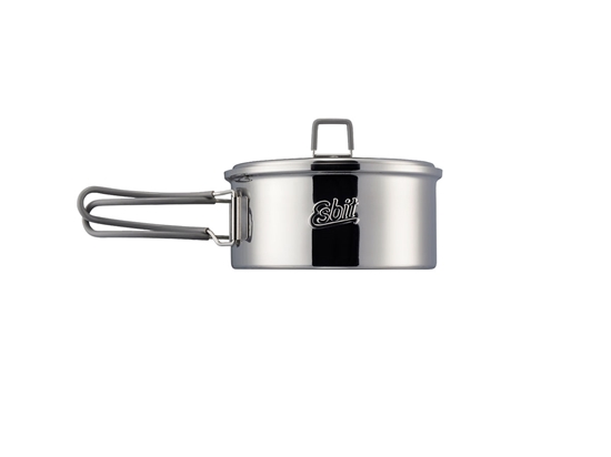 Immagine di Esbit CAMPING POT W/LID HANGER 1100ml Stainless Steel (PT1100ST)