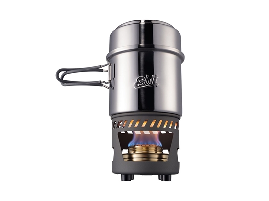Immagine di Esbit COOKSET W/ALCOHOL BURNER 985ml & 470ml Stainless Steel (CS985ST)